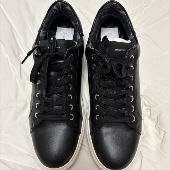 Karl Lagerfeld Black and White Leather Sneakers New size 10.5 - Picture 2 of 14